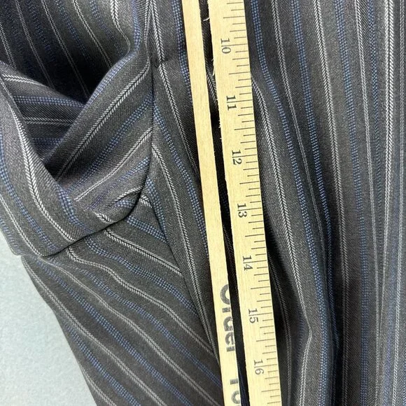 Mabro Suit Mens IT 54L‎ US 44L 2PC 34x30.5 Brown Blue Striped Wool Super 100s